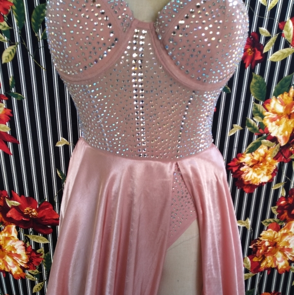 AKIRA Dresses & Skirts - 🔥 Blush Crystal 💎 Maxi Gown